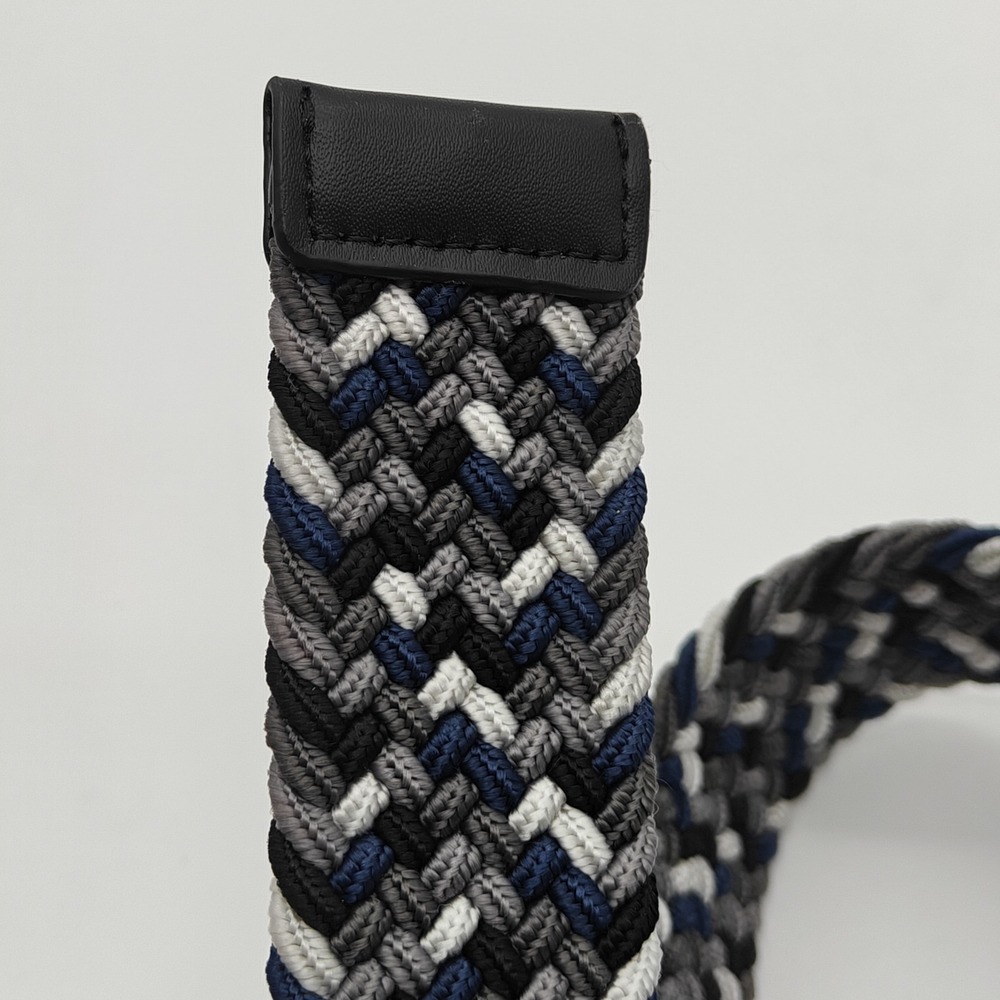 Nike Braided Stretch Belt Men's Large 38-40 Gray Blue White Woven Golf NWT - Picture 9 of 12